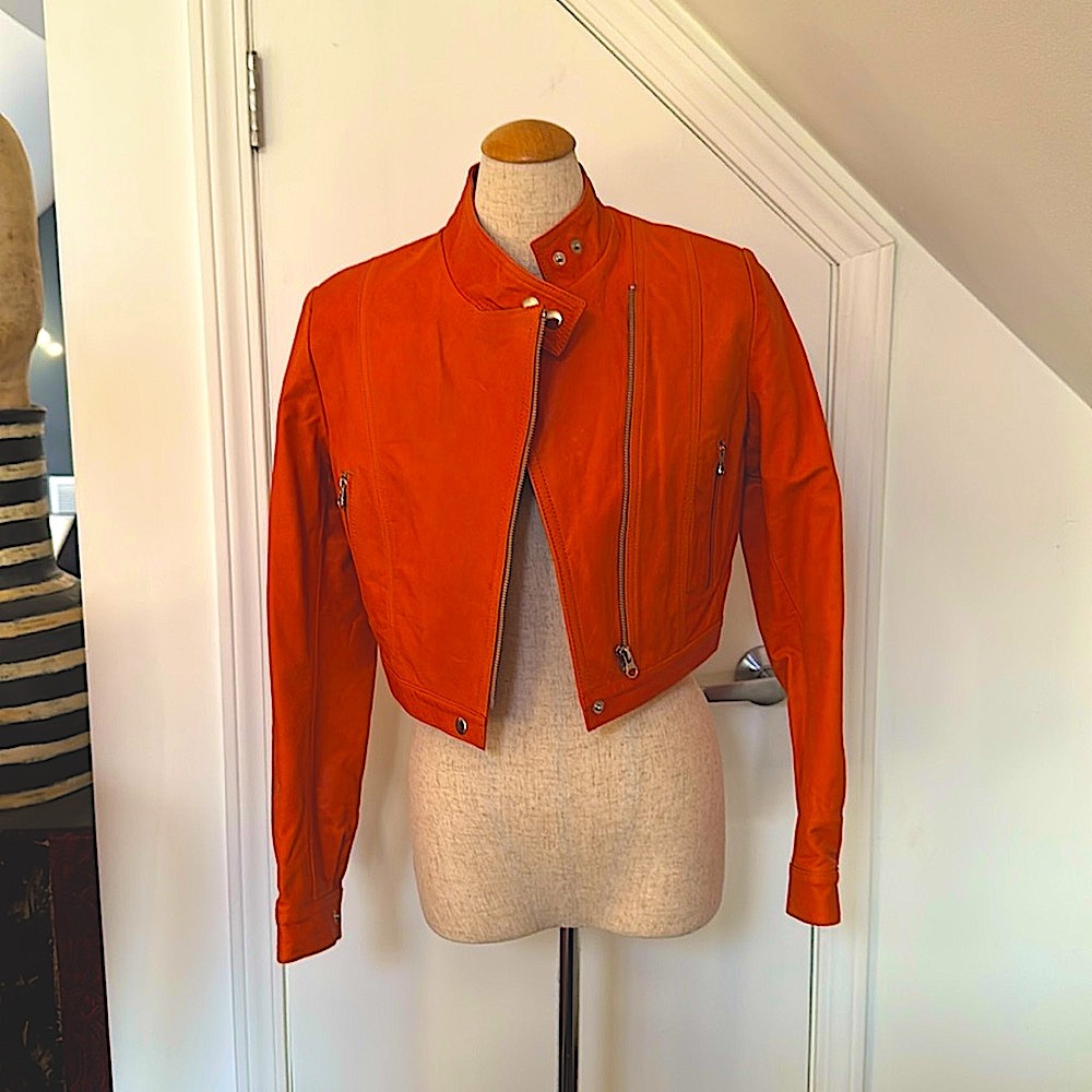 NWOT!! Cropped Leather Moto Jacket!!!
